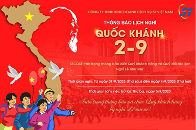 THÔNG BÁO LỊCH NGHĨ LỄ QUỐC KHÁNH 2-9 NĂM 2023